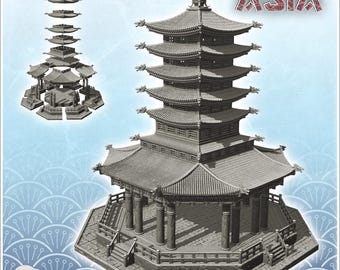 Asian pagoda with multiple floors on platform (30)