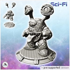 Vierogige buitenaardse schepper met een grote tong (11) - STL 3D-printen Sciencefiction Toekomst Ruimte
