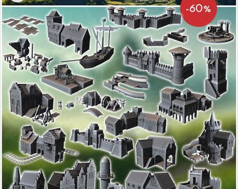 Medieval village pack No. 6 - STL 3D Printing Traditional Medieval Historical Village Age Ancient