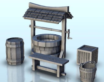 Set of exterior medieval accessories 1 - STL 3D Printing Traditional Medieval Historical Village Age Ancient