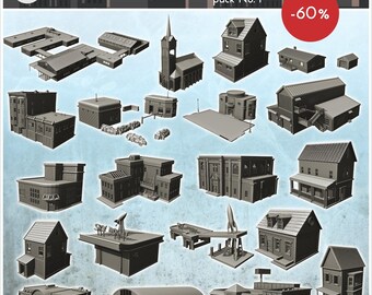 American modern city pack No. 1 - STL 3D Printing Modern Conflicts 20th 21st Century