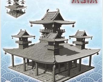 Asian palace with five towers and large roof (28)