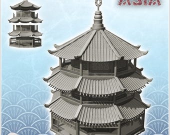Asian hexagonal pagoda with two floors (33)