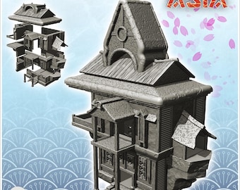 Oriental building with terrace and access staircase (3)