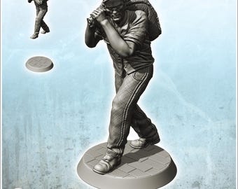 Modern industrial worker carrying a bag of raw material (2) - STL 3D Printing Modern Conflicts 20th 21st Century