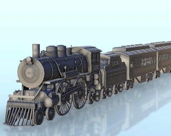 Steam locomotive 4-4-4 - STL 3D Printing Modern Conflicts 20th 21st Century