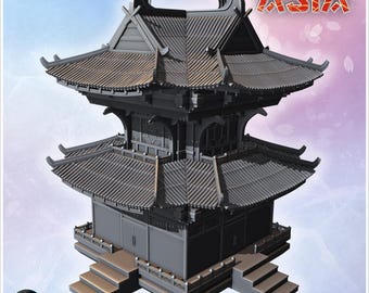 Asian tower with floor 21 - 3D Printable STL Wargaming Terrain for 15mm, 1/72, 28mm & 1/35