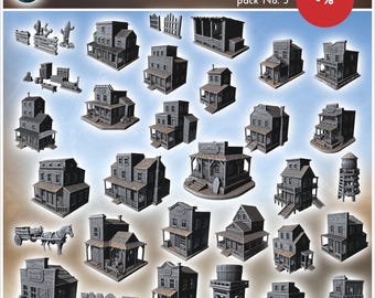 Wild West town pack No. 3 - STL 3D Printing Western Wild West Historical