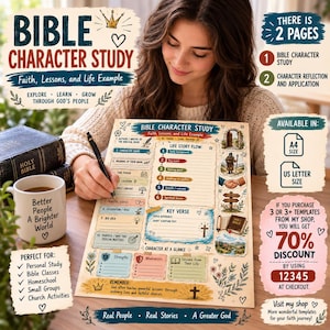 bible study printable, bible study notes, catholic bible study, bible study guides, inductive bible study, bible study kit, bible study binder, bible study digital, bible study journals, bible character & bible reflection template, printable bible study bible study workbook bible study sheets bible study worksheet bible study bible study pages bible study methods guided bible study genesis bible study bible study download bible character png cute bible character bible reading plan