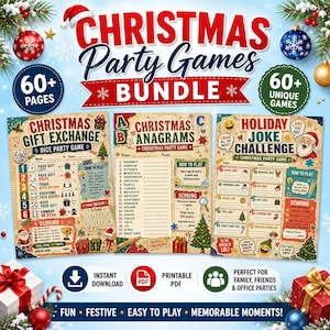 Paquete de juegos navideños, juegos para fiestas navideñas para adultos, juegos para fiestas navideñas para adultos, juegos para fiestas navideñas en la iglesia, juegos navideños bíblicos