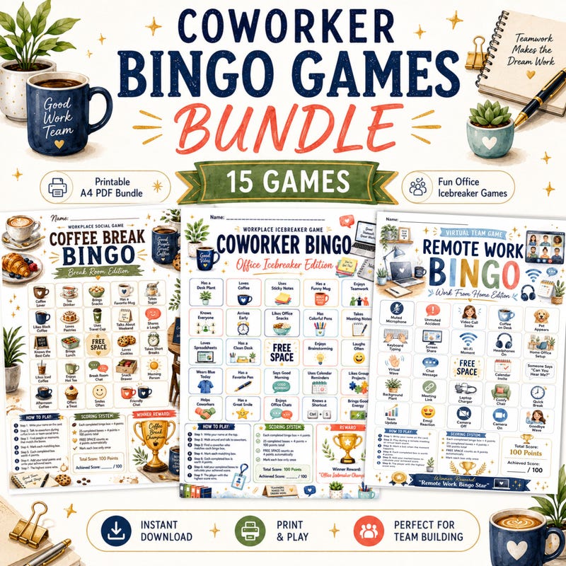 Funny at Work Bingo Card - Etsy