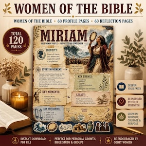 Women of the bible, 60 women profile & reflection pages bundle, bible study guide, bible study journal, bible study printable, womens bible