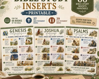 66 Bible books inserts bundle, bible inserts, bible study guide, bible study template, bible tip ins bible study inserts bible study tip ins