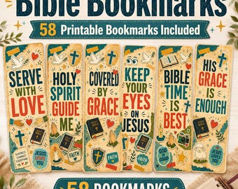 58 bible bookmarks, printable bookmarks, christian bookmarks, unique bookmarks, faith bookmarks, religious bookmarks, scripture bookmarks,