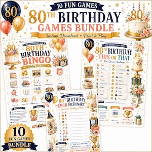 80歳の誕生日ゲーム、誕生日ゲーム、80歳の誕生日パーティー、80歳の誕生日ゲーム、80歳の誕生日トリビア、80歳の誕生日印刷物、デジタル誕生日