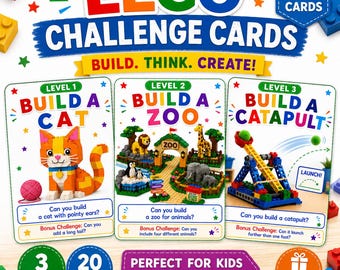 Lego-uitdagingskaarten Lego-uitdaging montessoristam thuisonderwijs kinderen afdrukbare games homeschool peuter homeschool afdrukbare games school