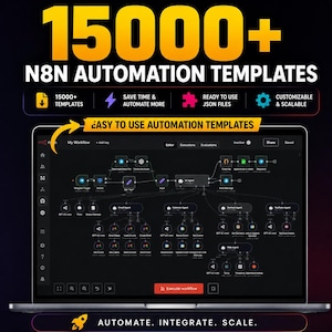 15,000 N8N Automation Workflows Bundle | Web Scraping, AI, Social Media & Business | JSON + PDF Guides | No-Code Instant Download