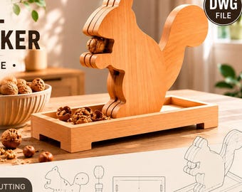 Archivo de corte láser para cascanueces de ardilla: Cascanueces de madera SVG, plano CNC (descarga digital)