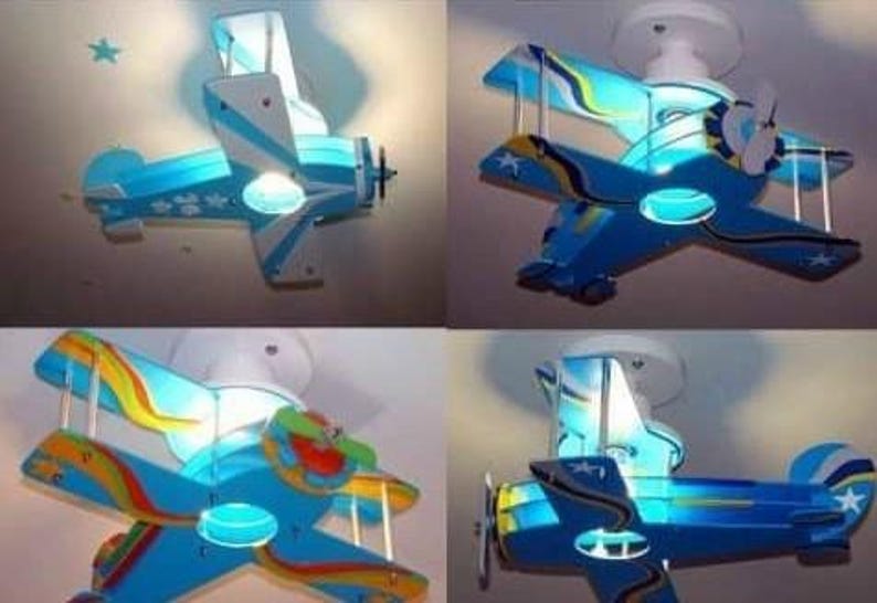 Fichier de découpe laser pour plafonnier avion | Décoration en bois pour chambre d'enfant (Téléchargement numérique) image 9
