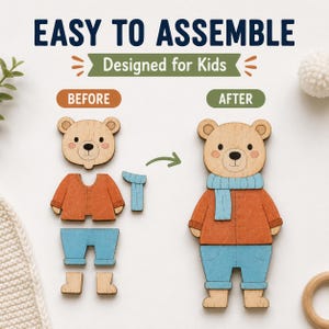Animal Puzzle SVG Bundle | Montessori Wooden Toy Files (Digital Download) image 6