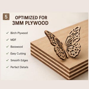 Paquete de archivos de mariposas 3D para corte láser, conjunto de plantillas SVG decorativas (descarga digital) imagen 3