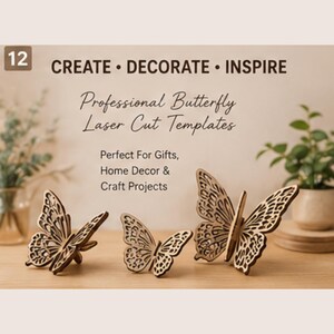 Paquete de archivos de mariposas 3D para corte láser, conjunto de plantillas SVG decorativas (descarga digital) imagen 11