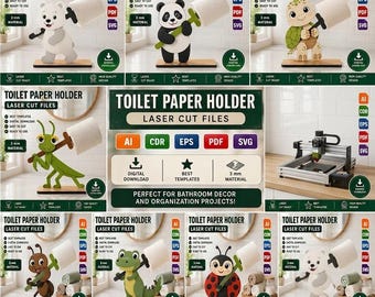 Paquete de 10 archivos SVG de letreros de bienvenida con animales, archivos de corte láser en capas de 3 mm.