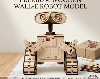 Rompecabezas 3D de madera con forma de robot Wall-E, archivo de corte láser (descarga digital)