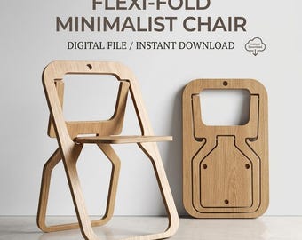 Silla minimalista plegable Flexi-Fold: Archivos listos para CNC (CDR)