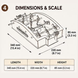 Tabletop Foosball Laser Cut Template, Vector Game Plan (Digital Download) image 5