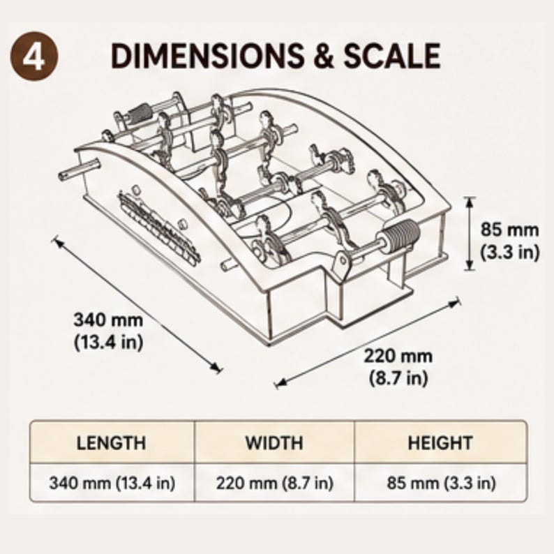 Tabletop Foosball Laser Cut Template, Vector Game Plan (Digital Download) image 5