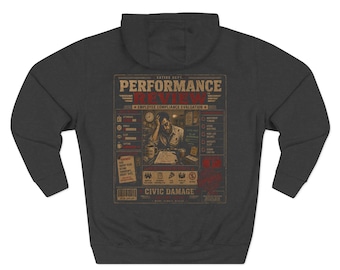 Performance Review Hoodie, Funny Corporate Satire Hoodie, Office Worker Humor Pullover, Work Burnout Gift, Civic Damage