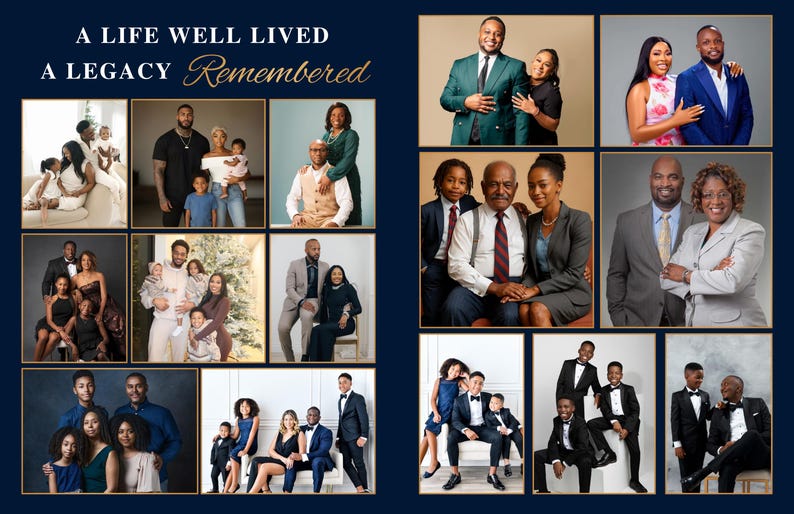 “Floral blue funeral program template Canva editable memorial booklet with photo, obituary, and service schedule pages”
“Modern Canva funeral program template blue design editable printable memorial service program with elegant layout”