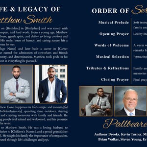 “Canva funeral program template blue and white editable obituary printable memorial service program with photo cover page”
“Printable blue funeral program template editable Canva memorial service booklet with clean professional layout”