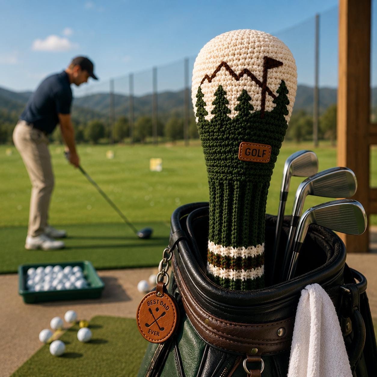 30 Golf Club Cover Crochet Patterns for Handmade Headcovers with Personality 25 Forest Landscape Golf Club Head Cover