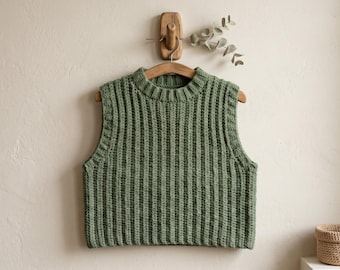 Crochet Crop Top Pattern, Beginner Boho Summer Vest DIY (PDF)