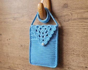 Patroon gehaakt portemonneetje voor mobiele telefoon, pdf-crossbodytas voor beginners, ontwerp met klepzakje