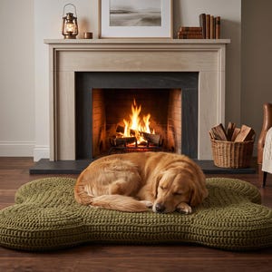 Crochet Bone Pet Mat Pattern, Chunky Yarn Dog Rug (PDF Download) image 3