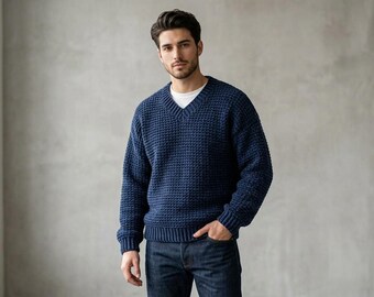 Beginner Crochet Pullover Sweater Pattern, Oversized Textured Knit (PDF Download)