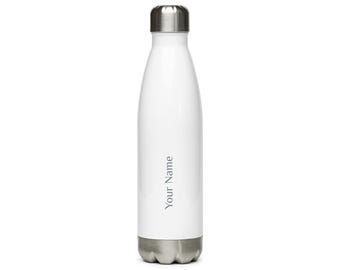 Botella de agua personalizada con nombre vertical | Acero inoxidable, 500 ml