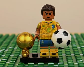 11- Neymar Jr Minifigur, Brasilien # 10, Lego Kompatibel Geburtstagsgeschenk, Weihnachten, Kindertag