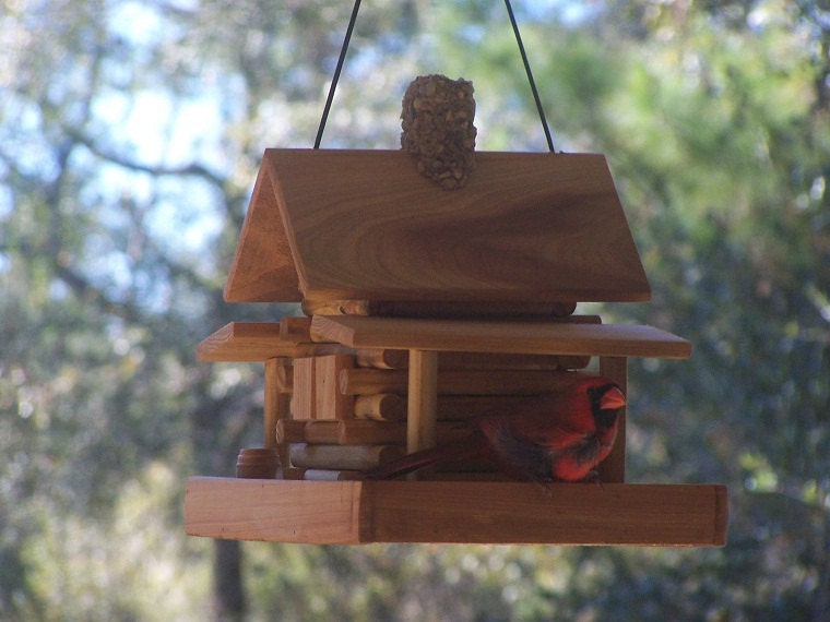 Rustic Log  Cabin Feeder