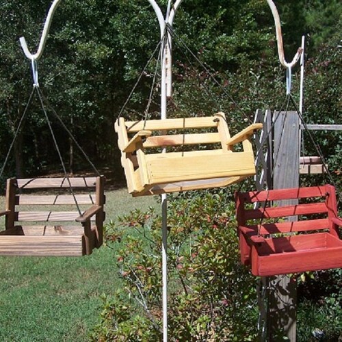 Bird Feeder Cypress Porch Swing Louisiana Cypress Wood Etsy