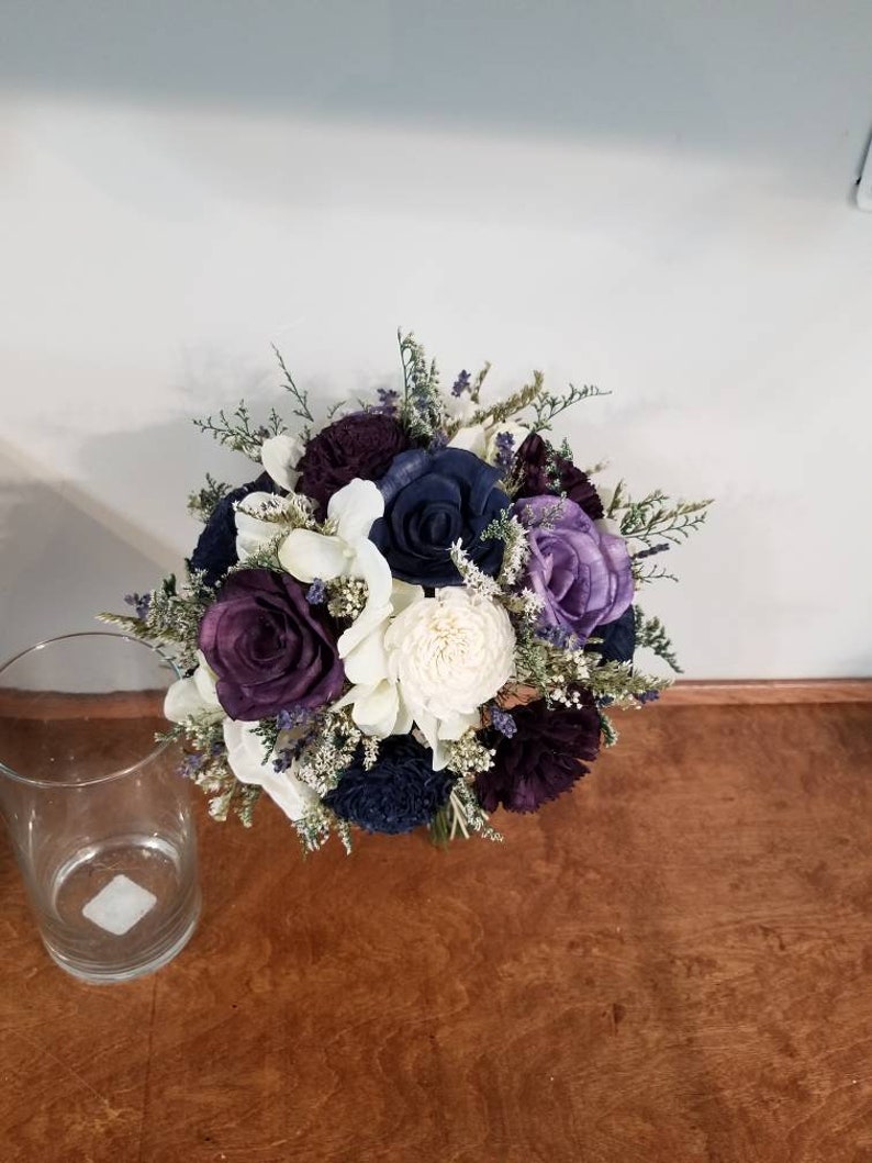 sola bride bouquet purple bouquet Sola plum bouquet bride navy bouquet wedding bouquet navy bridal bouquet plum sola bouquet