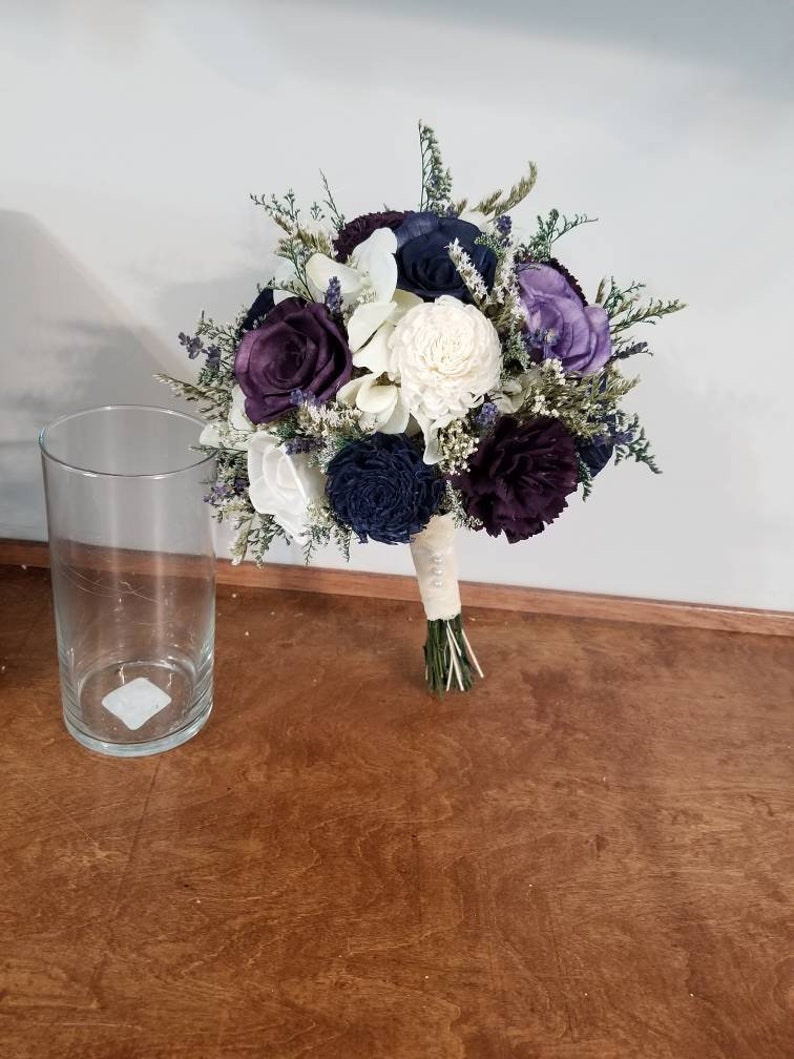 sola bride bouquet purple bouquet Sola plum bouquet bride navy bouquet wedding bouquet navy bridal bouquet plum sola bouquet