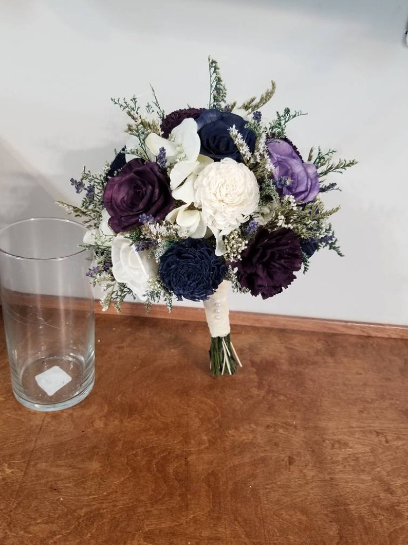 sola bride bouquet purple bouquet Sola plum bouquet bride navy bouquet wedding bouquet navy bridal bouquet plum sola bouquet