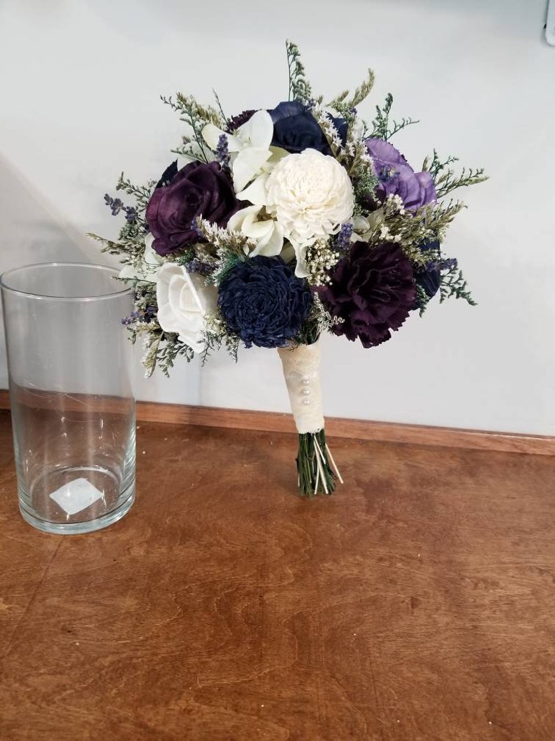 sola bride bouquet purple bouquet Sola plum bouquet bride navy bouquet wedding bouquet navy bridal bouquet plum sola bouquet