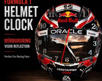 Max Verstappen Racing Helmet Clock