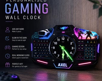 Custom Gaming Wall Clock With Name