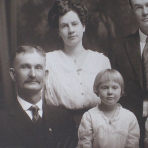 Exquisite Large Edwardian Family Photo - Three Generations - Antique Paper Ephemera - Parents, Child, Grandparents - Maryville, Missouri